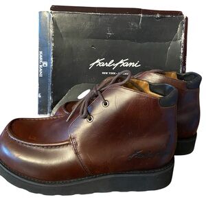 Men’s brown leather Karl Kani ankle boots size 13